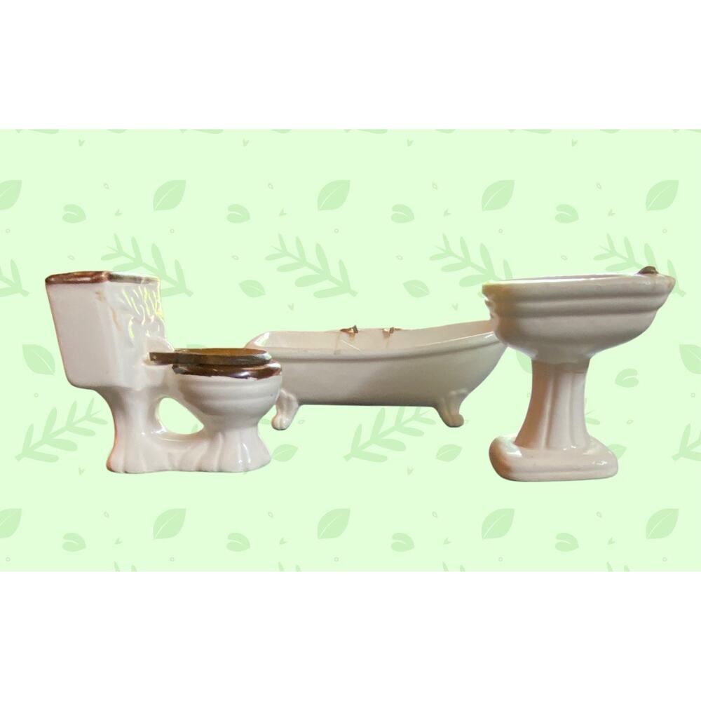 Vintage SONIA MESSER Porcelain Dollhouse 1:12 Japan Bathroom Toy Collectables